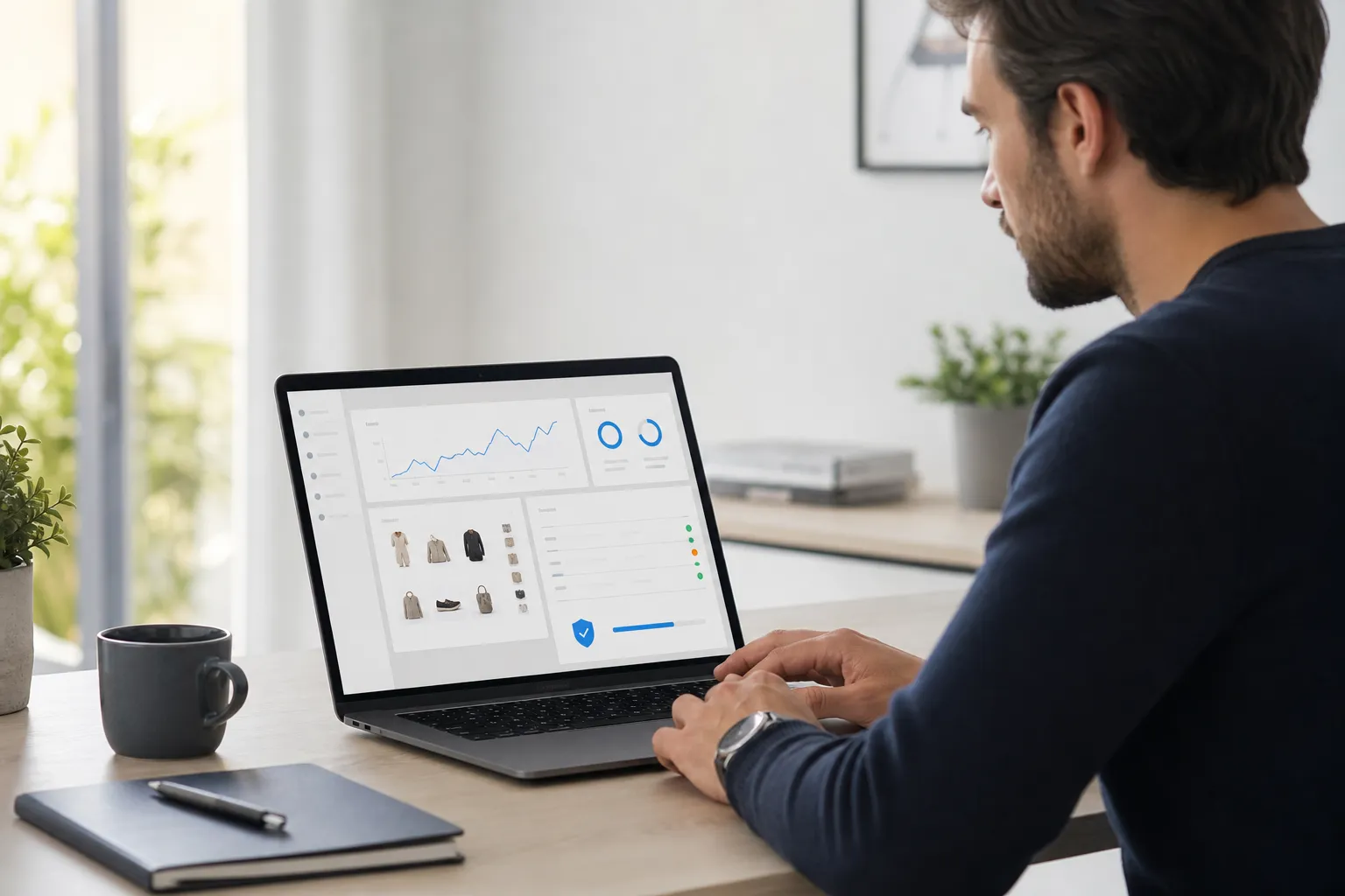 Professionnel configurant et pilotant une boutique en ligne